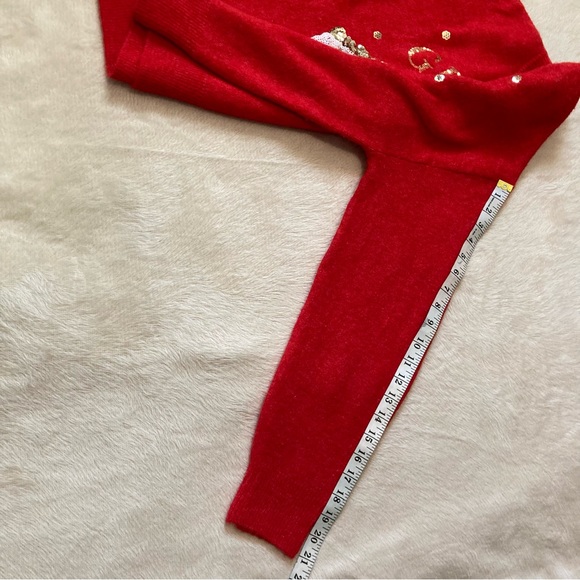 H&M Christmas Knit Sweater wool blend with Sequin Motif size:XS - Picture 11 of 13